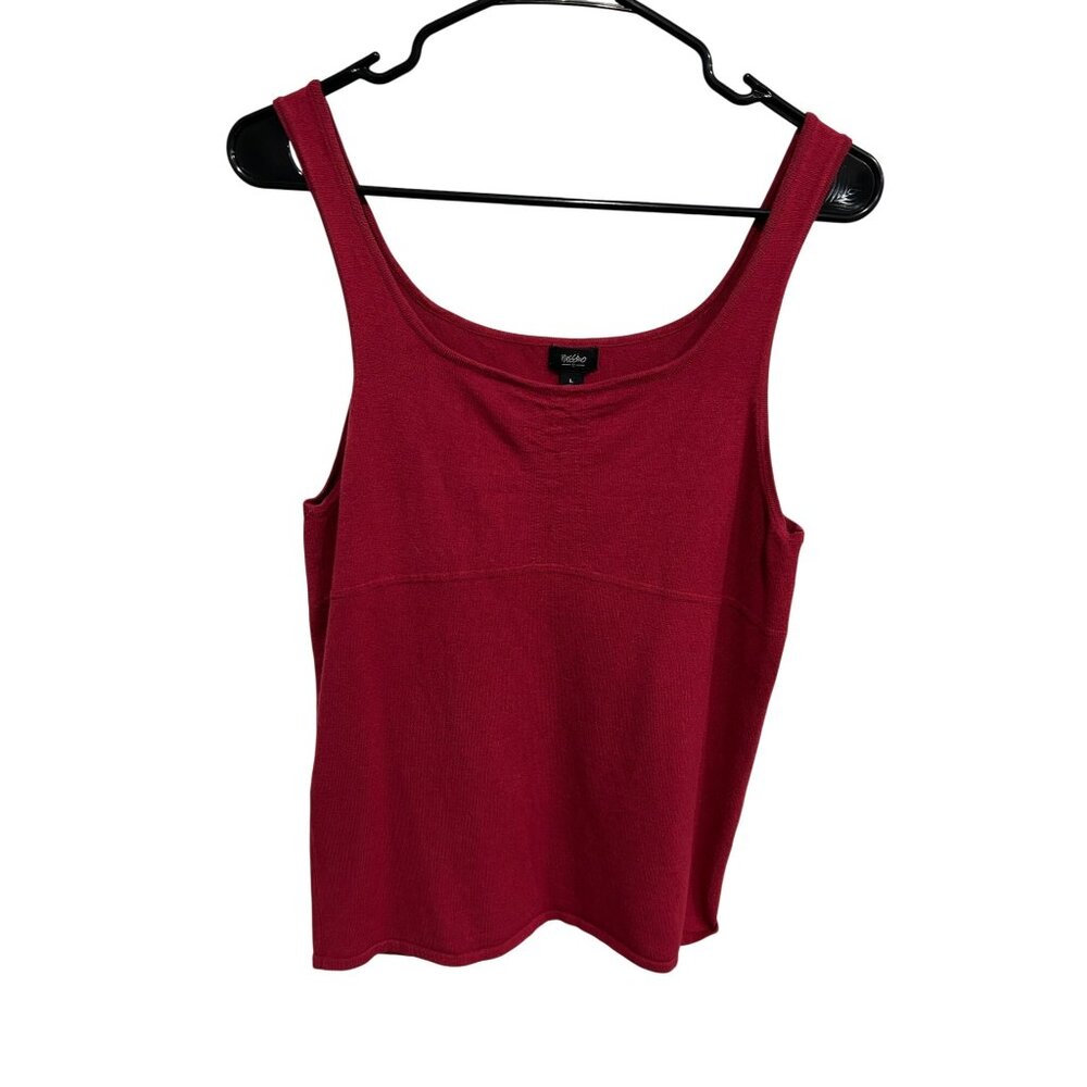 Mossimo Womens Red Scoop Neck Sleeveless Tank Top Size Large Minimalist Casual
